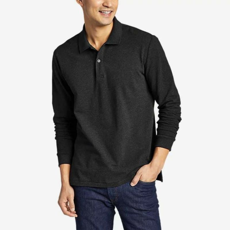 Áo polo tay dài cho nam cotton cá sấu xuất xịn