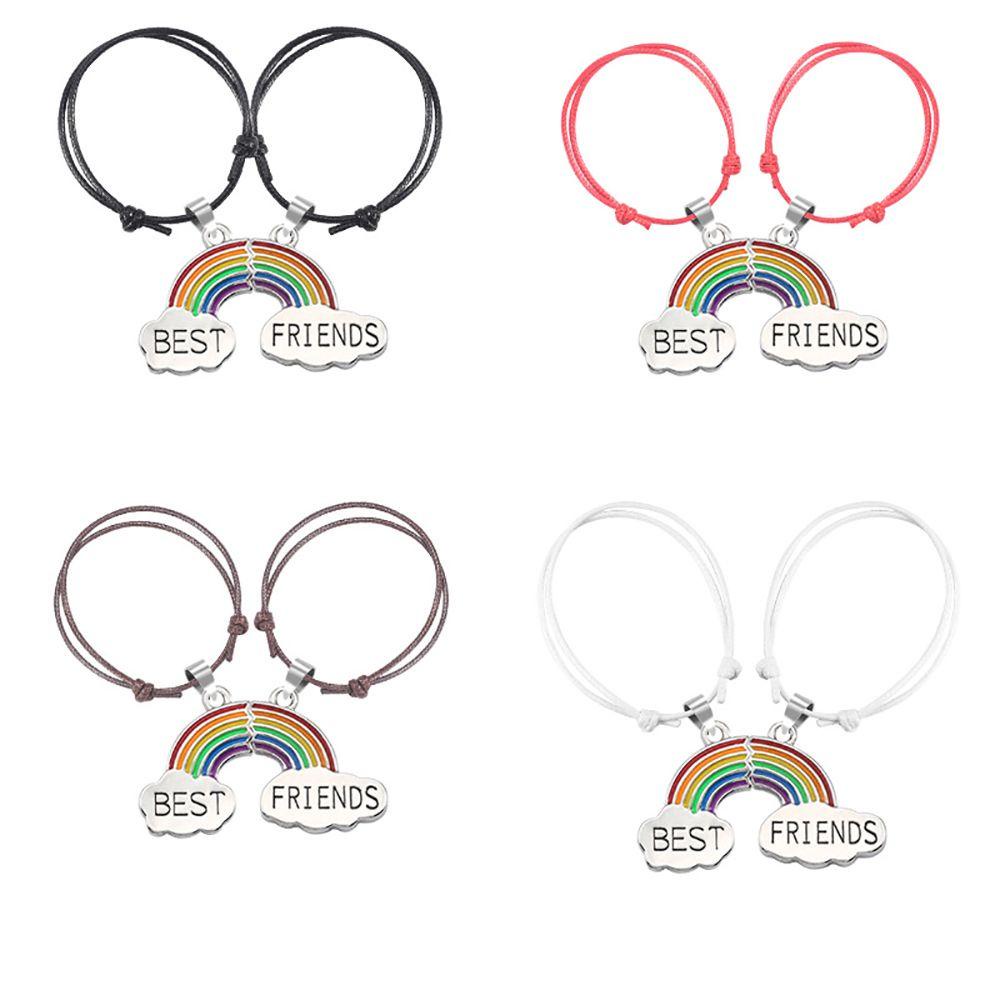 Vòng Tay Cầu Vồng May Mắn Phong Cách Hàn Quốc Cho Bạn Thân