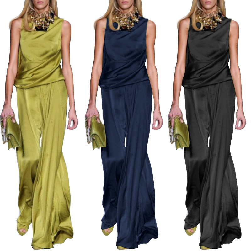 Set quần dài ống rộng và áo thun không tay Zanzea thời trang nữ tính