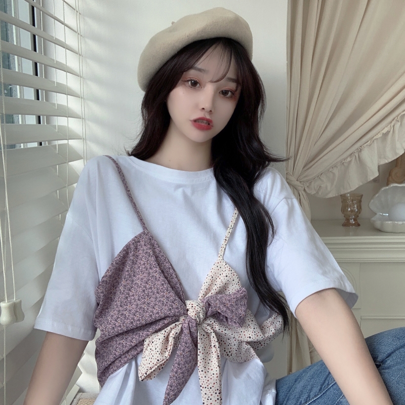 Áo Thun Nữ Ngắn Tay Phối Màu Thời Trang