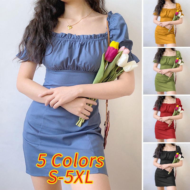 Đầm Bút Chì VONDA Tay Ngắn Cổ Vuông Phong Cách Hàn Quốc | BigBuy360 - bigbuy360.vn