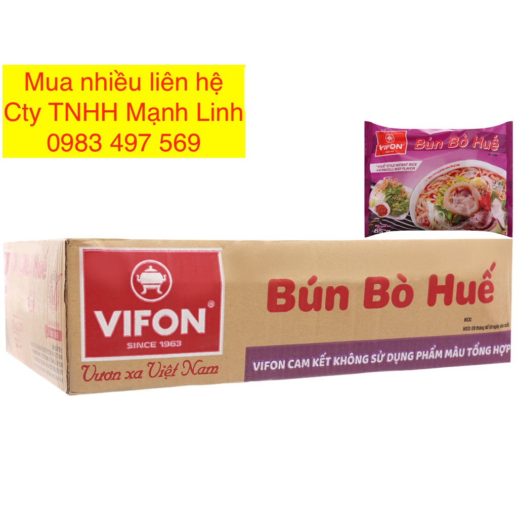 Bún bò huế Vifon 1 thùng/ 30 gói x 65g. (Mua nhiều giảm giá nhiều)