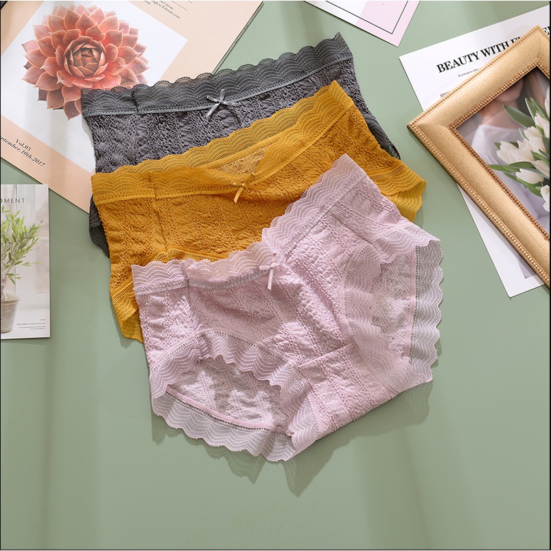 [Combo5 ] Quần Lót Nữ Cotton Dệt Kim 100% kháng khuẩn, viền ren ôm sát thoải mái thoáng mát tôn vòng 3 gợi cảm REN001