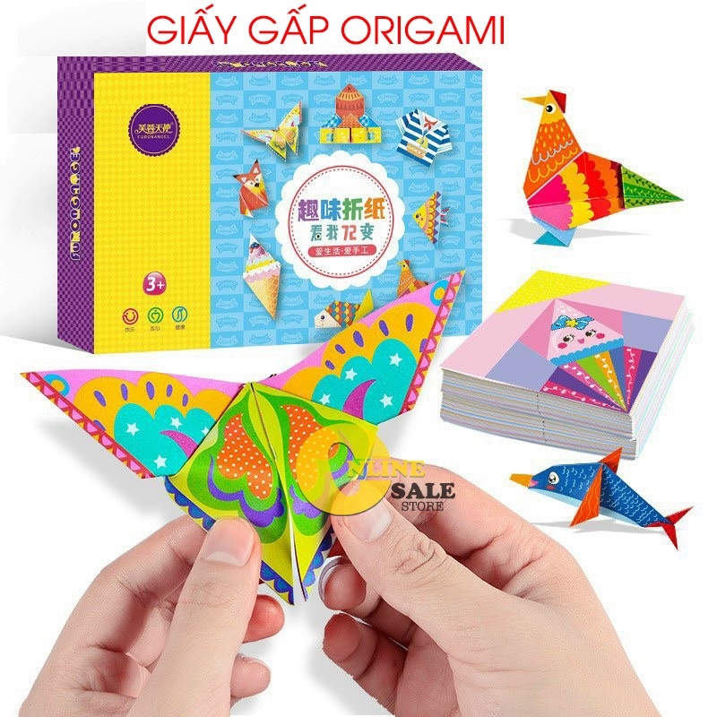 Giấy gấp thủ công Origami Nghệ thuật.Giấy gấp tạo hình sáng tạo cho bé 152 tờ với 72 mẫu hình- kèm hướng dẫn gấp -SOLEIL