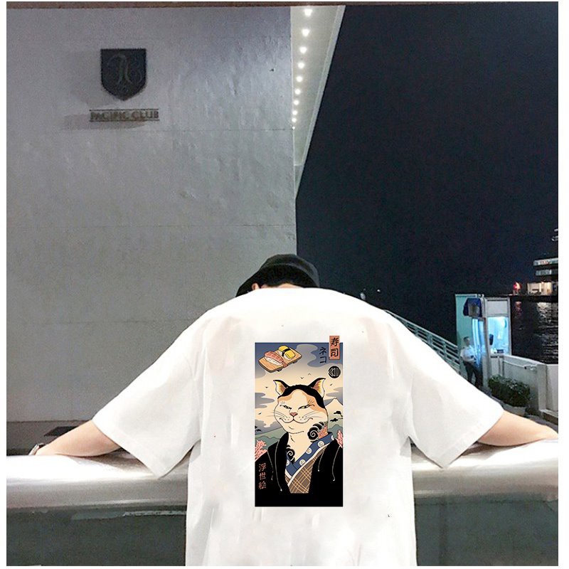 Áo thun tay lỡ nam mèo quý ông form rộng vải dày mịn 2020T2632