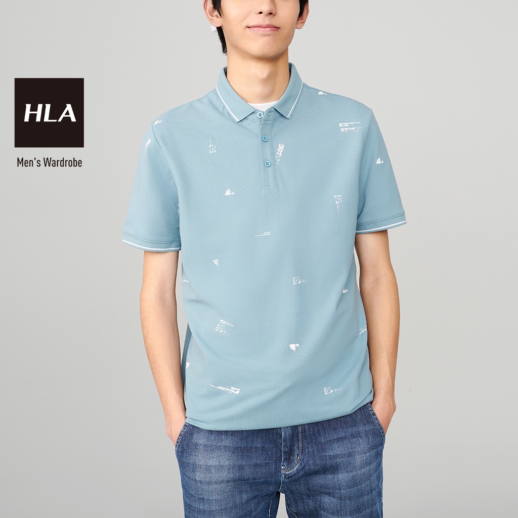 HLA - Áo Thun Polo Nam Thời Trang Fashion Pattern POLO Shirt