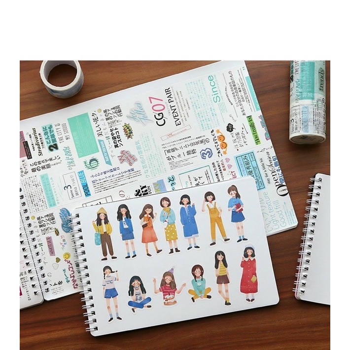 Sổ chiết lưu trữ sticker washi tape cute hình dán dễ thương trang trí sổ