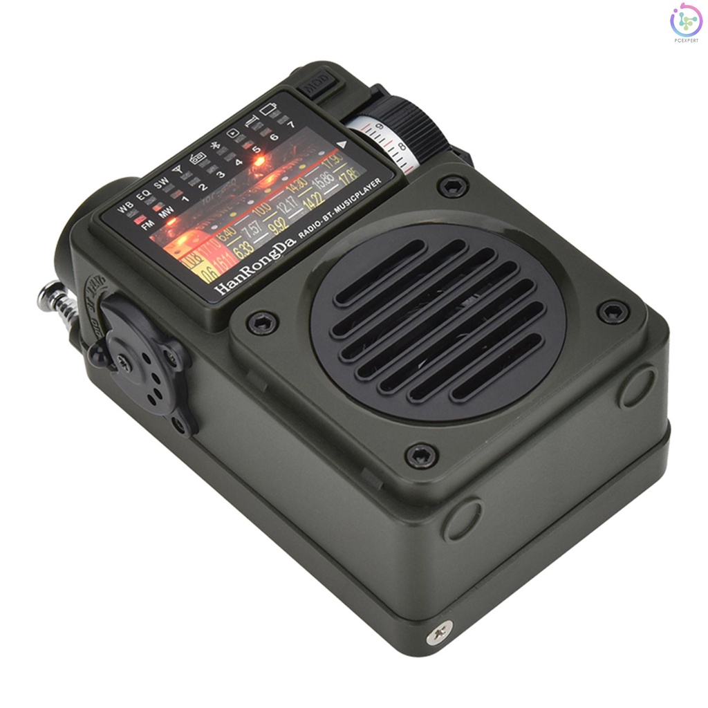 Loa Nghe Nhạc HRD-700 AM FM Radio Cầm Tay Có Thể Sạc Lại Bằng Kim Loại Màu Xanh Lá Retro