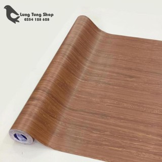 [ 100cm x 120cm ] Giấy dán tường vân gỗ nâu đậm ( có keo )