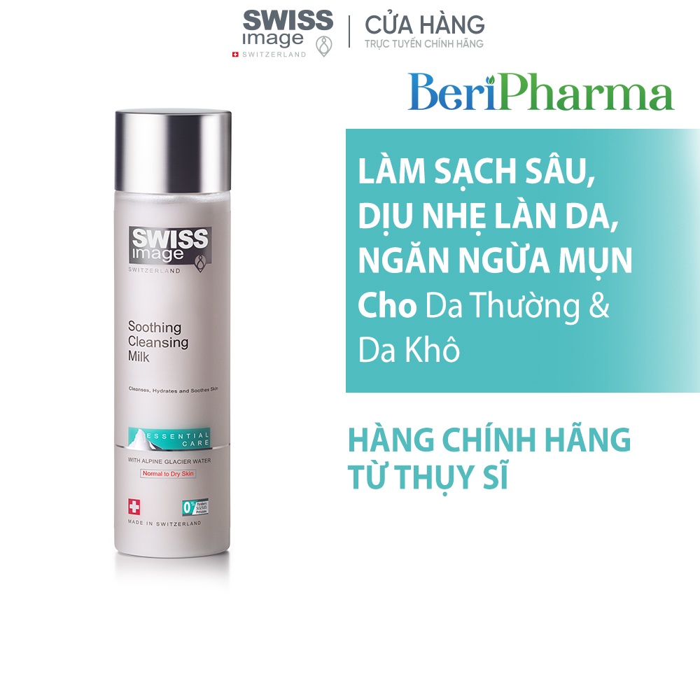 ✅ Swiss Image Sữa Rửa Mặt Làm Sạch Ngăn Mụn Cấp Ẩm Cho Da Thường & Da Khô Soothing Cleansing Milk 200ml