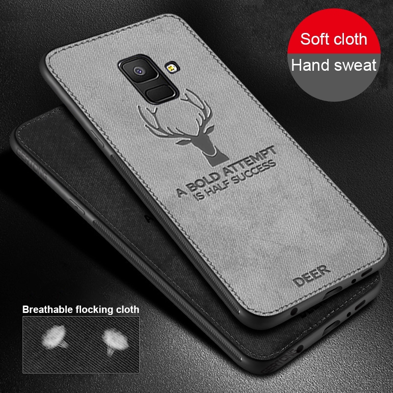 Ốp điện thoại vải mềm in hình hươu cho Samsung Galaxy Note 8 9 S8 S9 Plus J5 J7 J3 2017 S10 Plus S10e