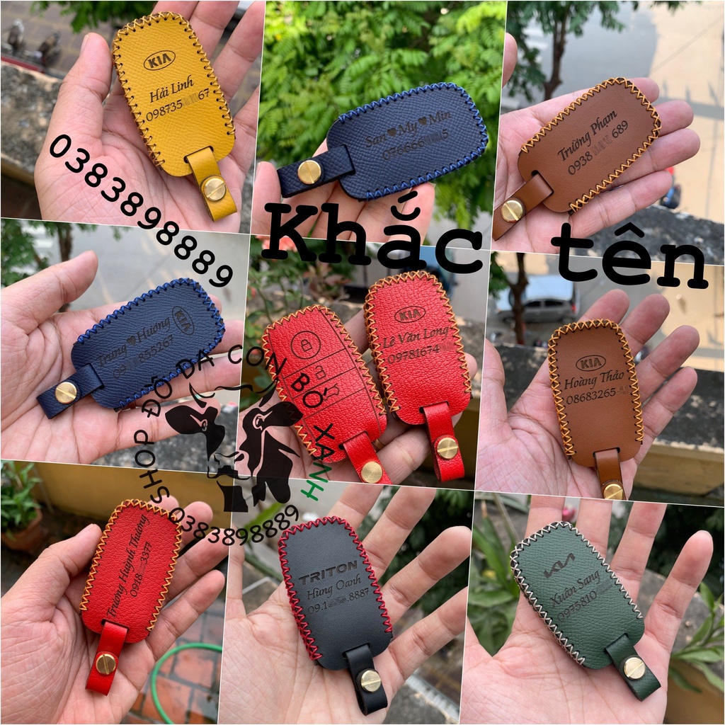 Bao Da Chìa Khoá KIA cerato, K3, K5, Morning, Sorento, Rondo, Seltos handmade Da Thật 006