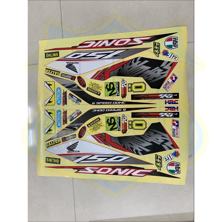 ( Quí khách vui lòng mang ra tiệm cho thợ dán ) Tem sonic 150 in uv ép nhiệt