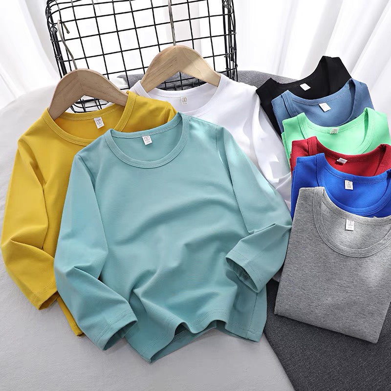 Áo thun trơn dài tay màu basic cho bé 8-18kg QATE716 -M8shopkids