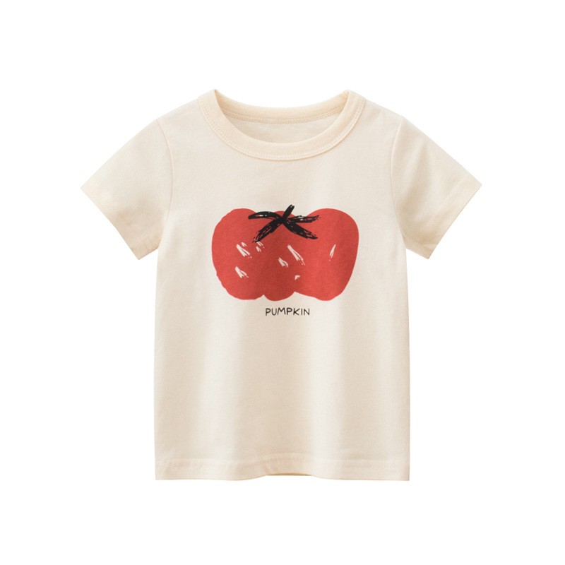 Áo bé gái 27HOME áo cotton cộc tay cho bé in hình hoa quả hàng xuất Âu Mỹ