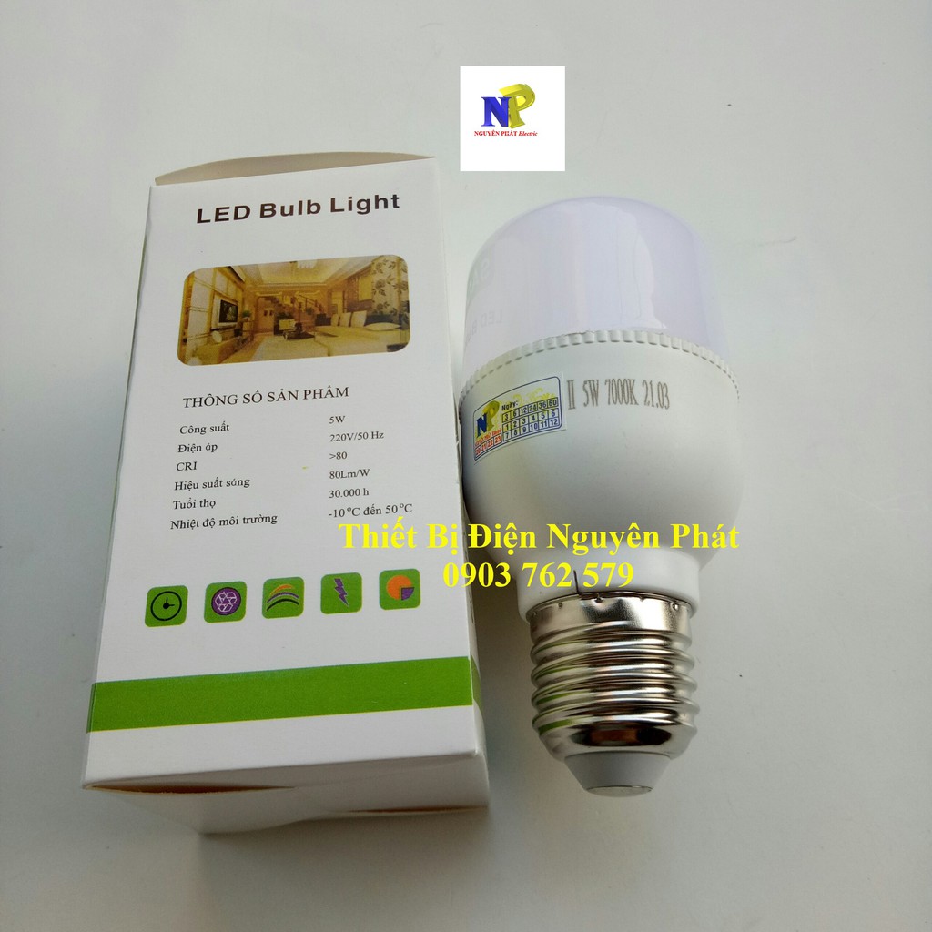 Bóng Đèn Led 5w E27 Kín Nước (Ánh Sáng Trắng/Vàng) - Tiết Kiệm Năng Lượng