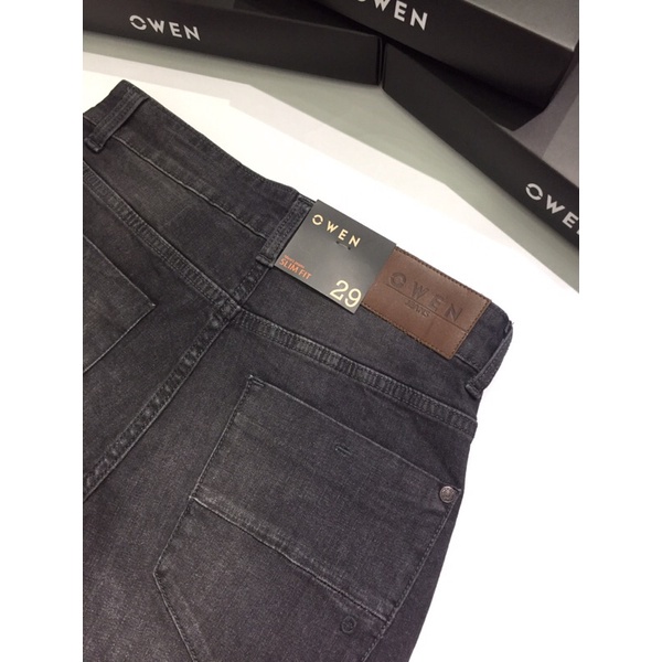 Quần Jean Nam Quần Bò Nam Hàng Hiệu Cao Cấp Owen QJSL23051 Ống Côn Slim Màu Xám Đậm Chất Liệu Cotton Spandex Đàn Hồi Tốt | BigBuy360 - bigbuy360.vn