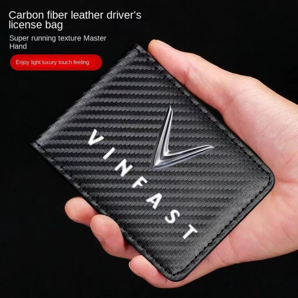 Vỏ Bọc Bằng Lái Xe Họa Tiết Sợi carbon Sang Trọng Cho VinFast VF8 VF9 VF e34 VF5 VF7 LUX2.0 LUX a2.0 VF33