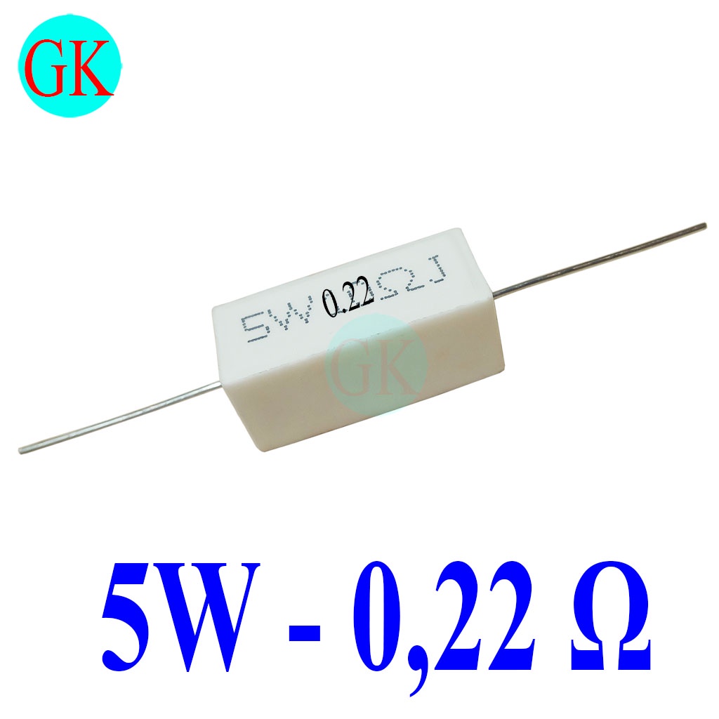 (10 con) Điện trở sứ 5W 0,22 ôm [K-03-01]