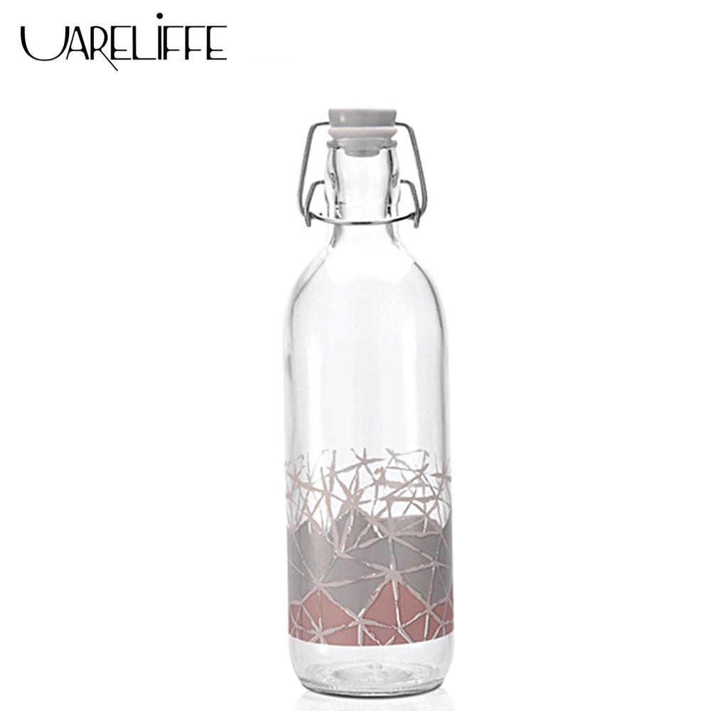 Bình Đựng Nước Bằng Thủy Tinh Họa Tiết Hình Học Sức Chứa Lớn