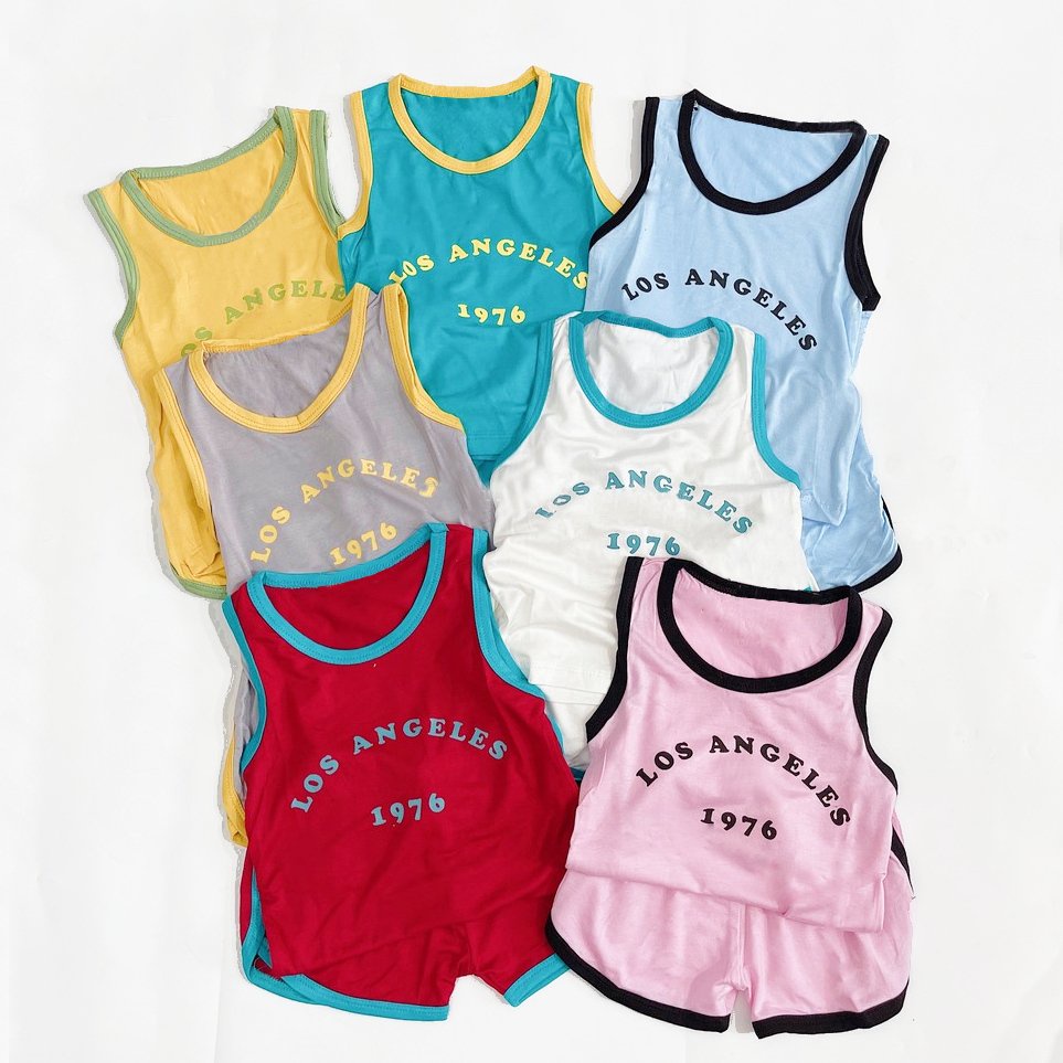 Đồ bộ bé trai và đồ bộ bé gái 8-18kg AM726 - Bộ quần áo ba lỗ chạy viền TTR223