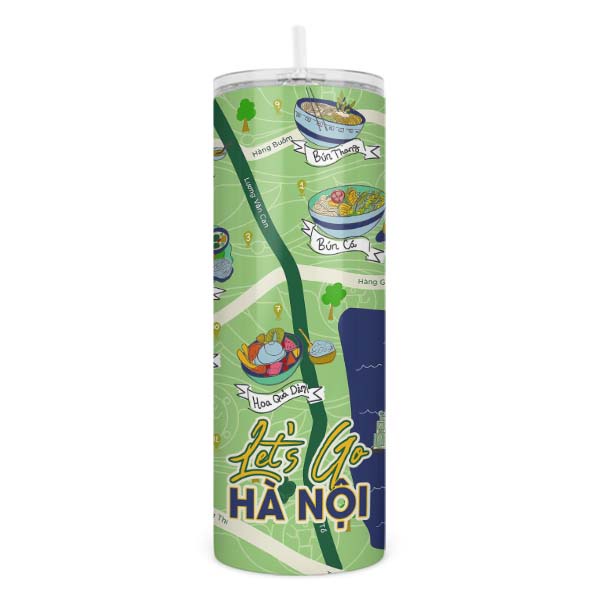 Bình Giữ Nhiệt Hình Bản Đồ Ẩm Thực - Tỉ Mỉ Studio - Mã 2707AT