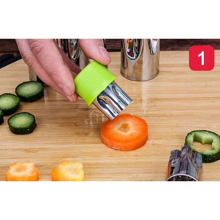 Bộ Dụng Cụ Cắt Tỉa Rau Củ Quả Inox 8 Món Bộ Khuôn Cắt Tạo Hình Rau Củ Quả, Khuôn Làm Bánh