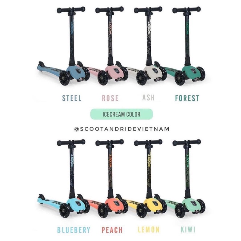 Xe Scoot and Ride Highwaykick 3 phát sáng - Xe scooter 3 bánh phát sáng cho bé chính hãng từ 2-8 tuổi