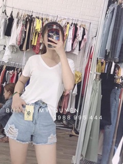 [VIDEO HÌNH THẬT] Áo phông cổ tim cotton giấy