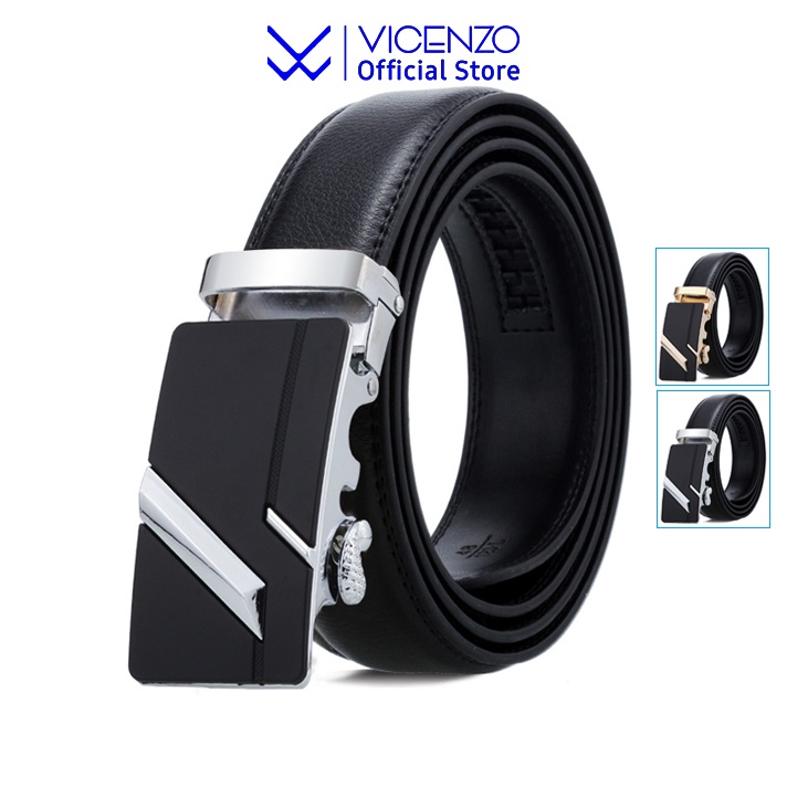 Thắt Lưng Nam VICENZO Da Mềm Cao Cấp Khóa Tự Động Không Rỉ Có Bảo Hành Lỗi 1 Đổi 1, Dây Thắt Lưng Nam