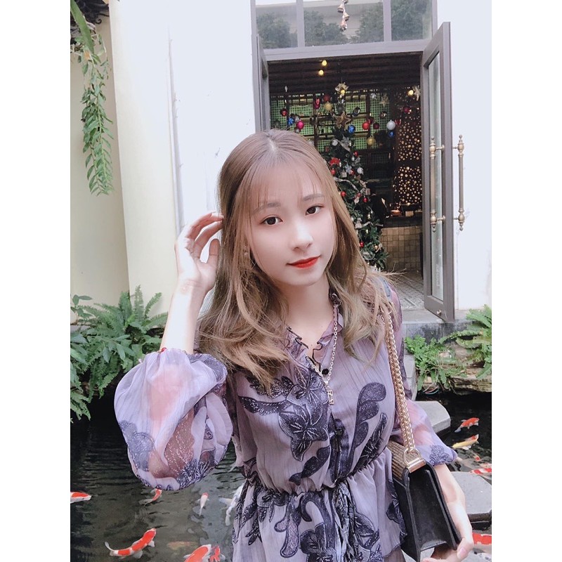 Váy maxi tầng hoa nhí cổ V | BigBuy360 - bigbuy360.vn