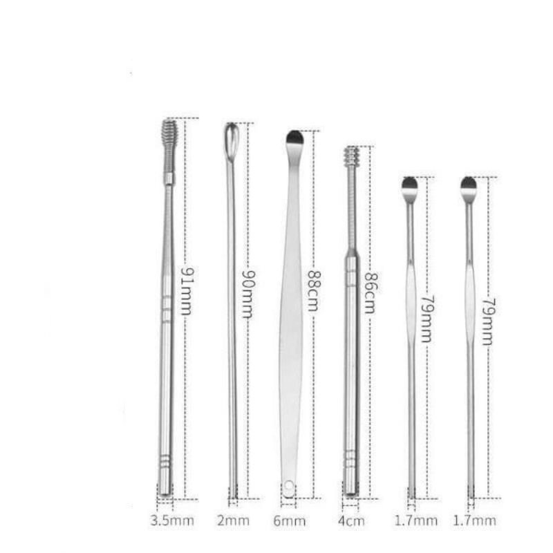 Bộ dụng cụ ngoáy tai (6 MÓN) nhỏ gọn kèm hộp, vệ sinh, làm sạch hiệu quả  SHOPDYÊNCUONG