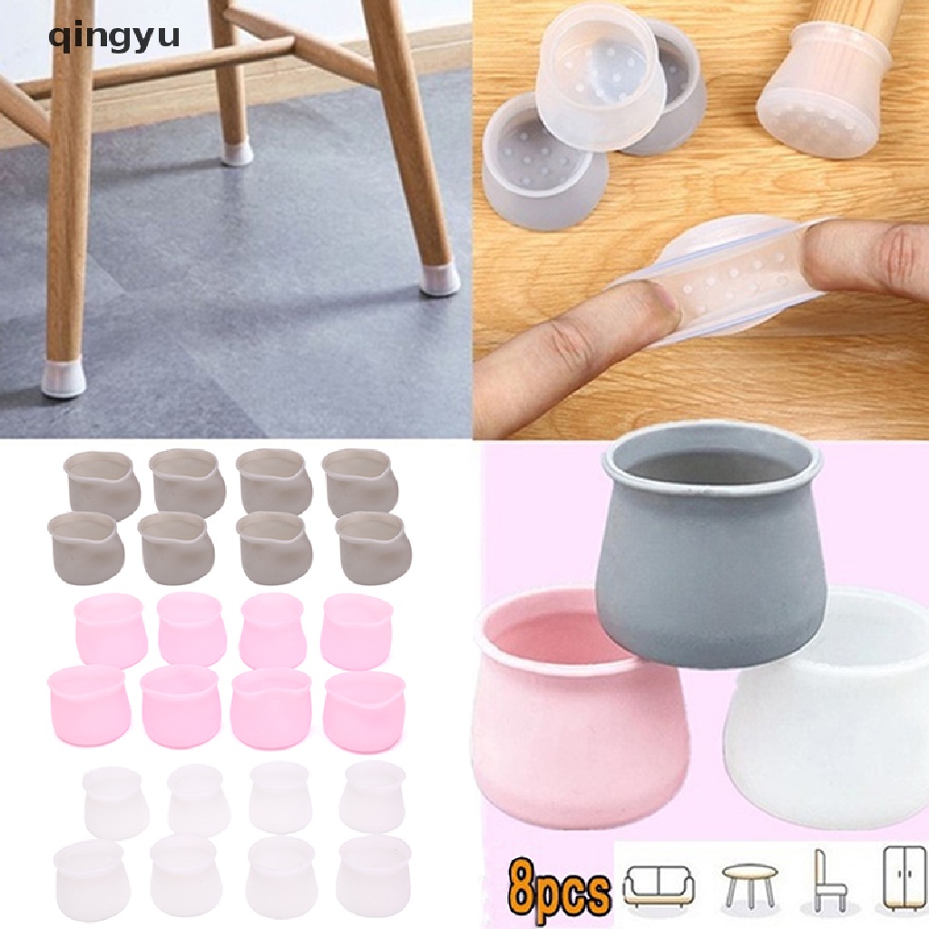 Bộ 8 Vỏ Bọc Bảo Vệ Chân Bàn Ghế Bằng Cao Su Chống Trượt Tiện Dụng