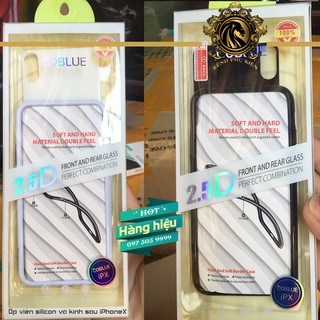 Ốp viền silicon kèm dán lưng kính cho iPhone X