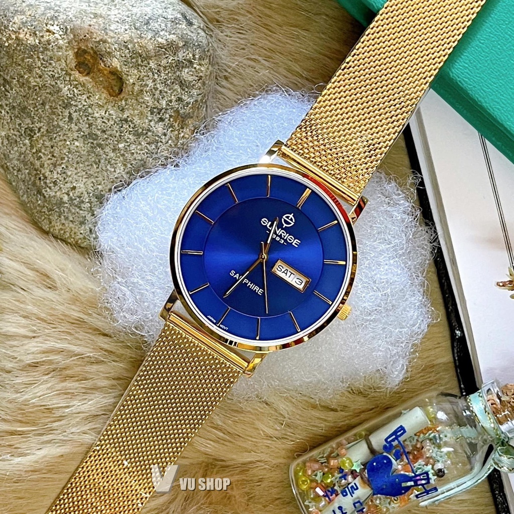 Đồng hồ nam SUNRISE 1237SA - 2 Lịch, Kính sapphire