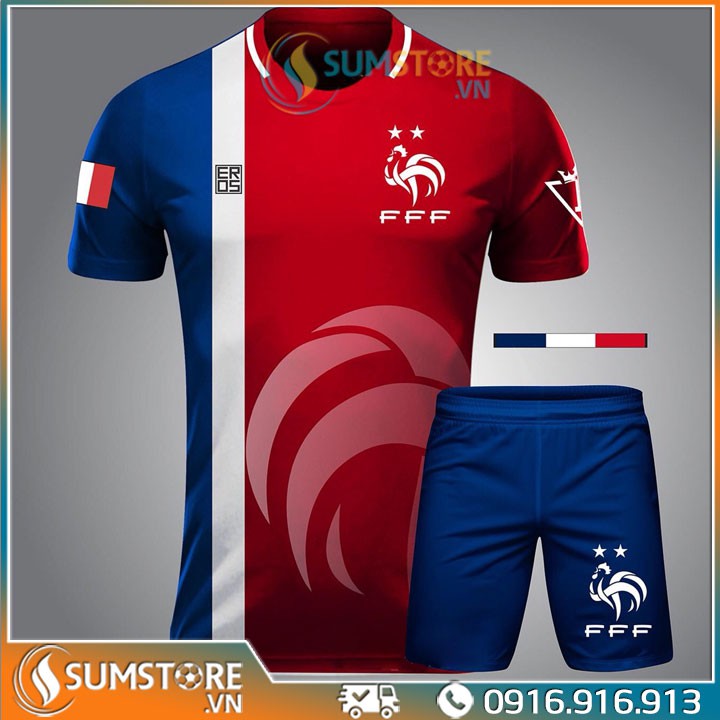 Áo Thể thao đá bóng Tuyển Pháp Đỏ - Đồ đá banh Độc Nhất 2020