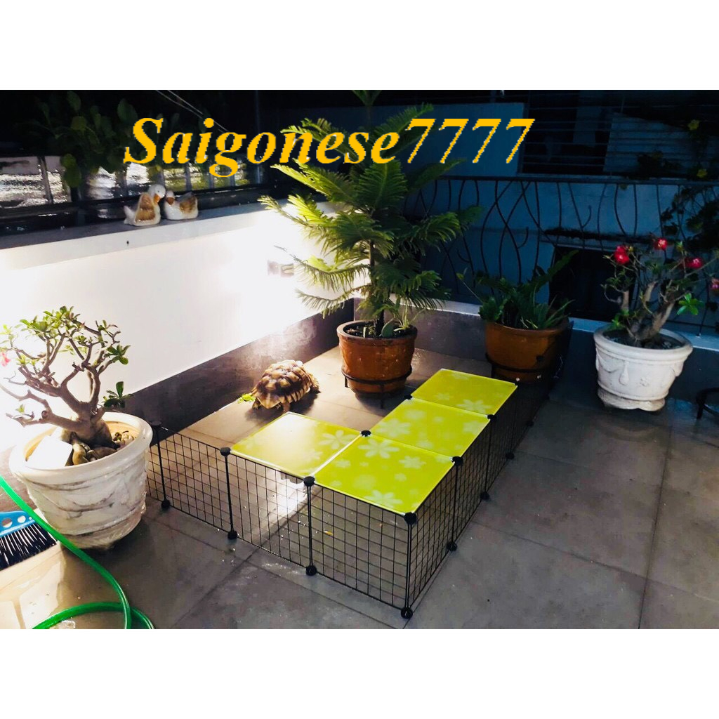 (70*70*70 cm Có nắp Lồng+ Cửa Sắt) - 20 Miếng Lưới Sắt Ghép Hàng Rào Chuồng Quây Chó Mèo