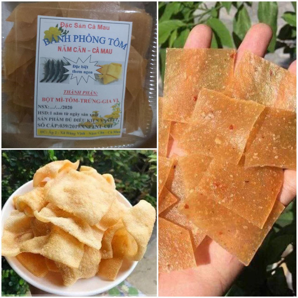 🦐🦐 BÁNH PHỒNG TÔM ĐẶC SẢN MIỀN NĂM CĂN CÀ MAU - HỘP 500GR