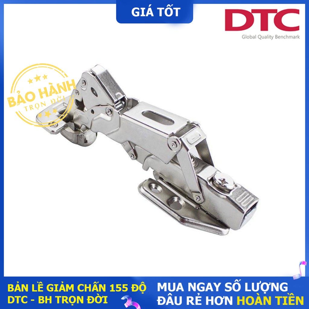 Bản lề giảm chấn DTC 155 độ cho cánh tủ cao