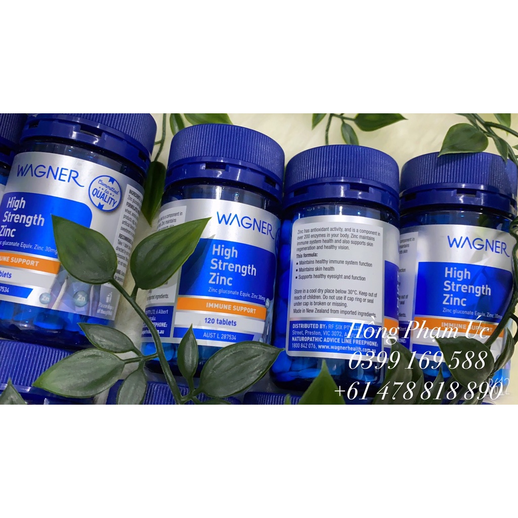 Bổ sung kẽm Wagner High Strength Zinc 120 Tablets - CHUẨN ÚC