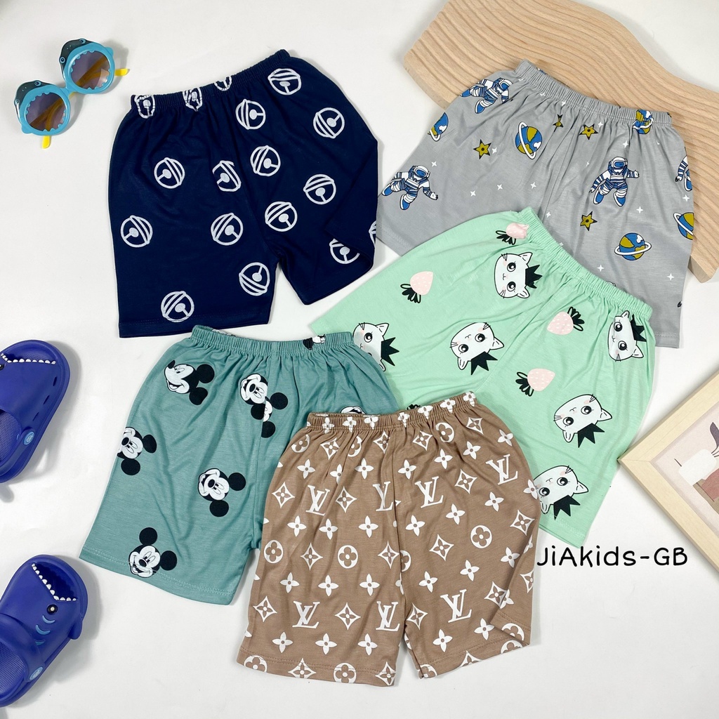 Bộ Cộc Tay THUN LẠNH MINKY MOM In Hình Nhân Vật Hoạt Hình Phối Quần Cho Bé TN-IN95