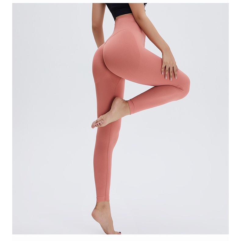 Quần legging thể thao HOPPE FUMENG nâng mông lưng cao không đường may thời trang cao cấp cho nữ