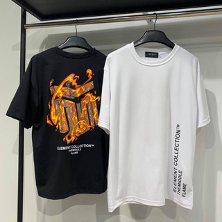 Áo Thun Tay Lỡ Nam Nữ Họa Tiết In Logo Ngọn Lửa Unisex Tay Lỡ Form Rộng Vải Cotton 4 Chiều Phong Cách Unisex Streetwear