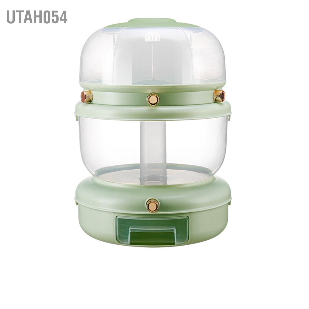 Utah054 Hộp lưu trữ ngũ cốc có thể xoay nút kín chia ngăn Bể chứa gạo cho nhà bếp