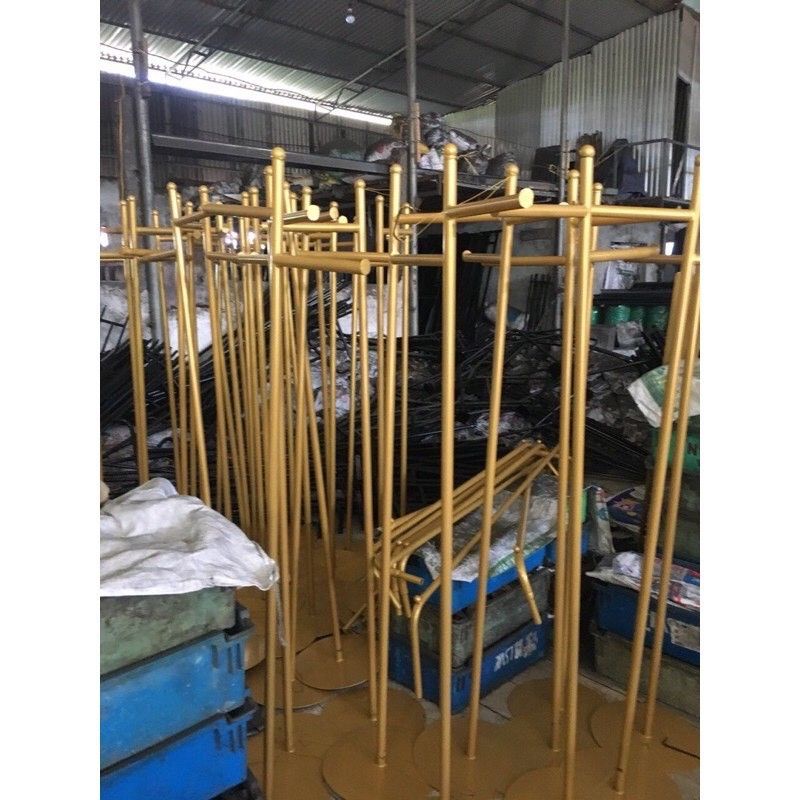 Kệ treo quần áo - khung giá kệ treo mẫu livestream, chụp hình kiểu dáng 2 tầng mạ vàng sang chảnh, gọn nhẹ cao 1m6