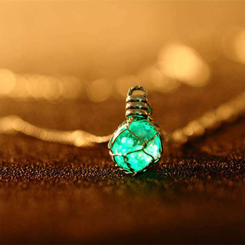 QQMALL Trang Sức Trang Sức Phát Sáng Trong Bóng Tối Phong Cách Steampunk Cổ Tích Màu Xanh Lá Và Xanh Dương Sáng Tạo Sang Trọng