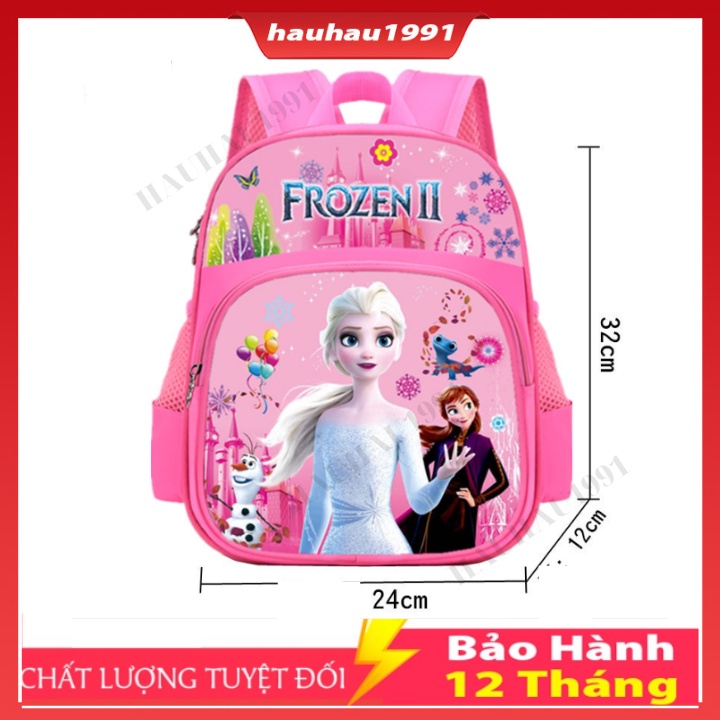 Cặp balo học sinh đi học mầm non mẫu giáo bé trai bé gái in hình elsa, siêu nhân  phù hợp cho bé từ 1 đến 5 tuổi