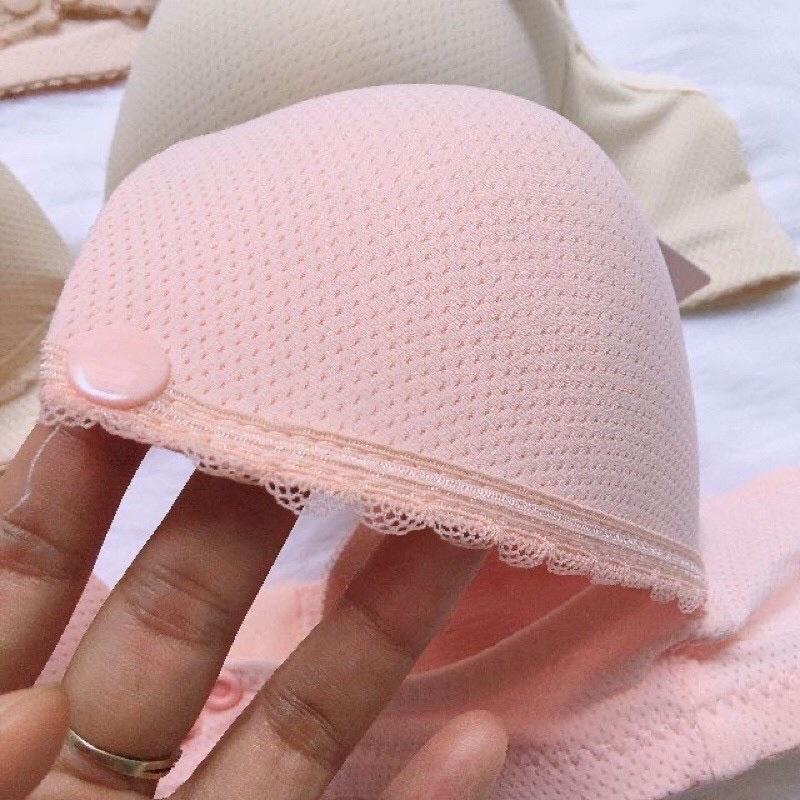 Áo Lót Bầu Cho Con Bú Và Sau Sinh  Larosa Nâng Ngực Chống Chảy Xệ Không Gọng Bigzise Thông Hơi Cúc Bấm Giữa LAA06A