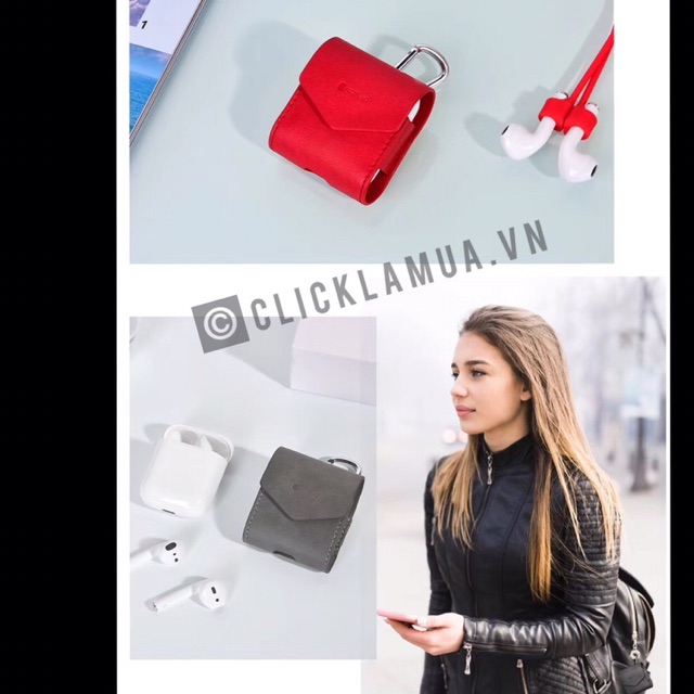 Ốp da bảo vệ Airpods hãng Coteetci