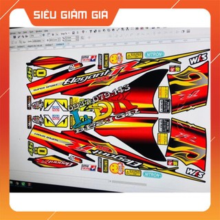 Tem rời elegant chữ R đỏ đen 3 lớp chống nước ko bay màu
